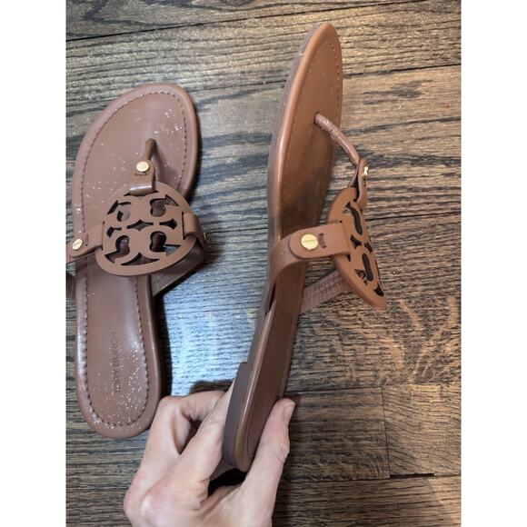 Tory Burch Miller Sandals Tan Size 8.5 Retail $200 - Picture 4 of 10